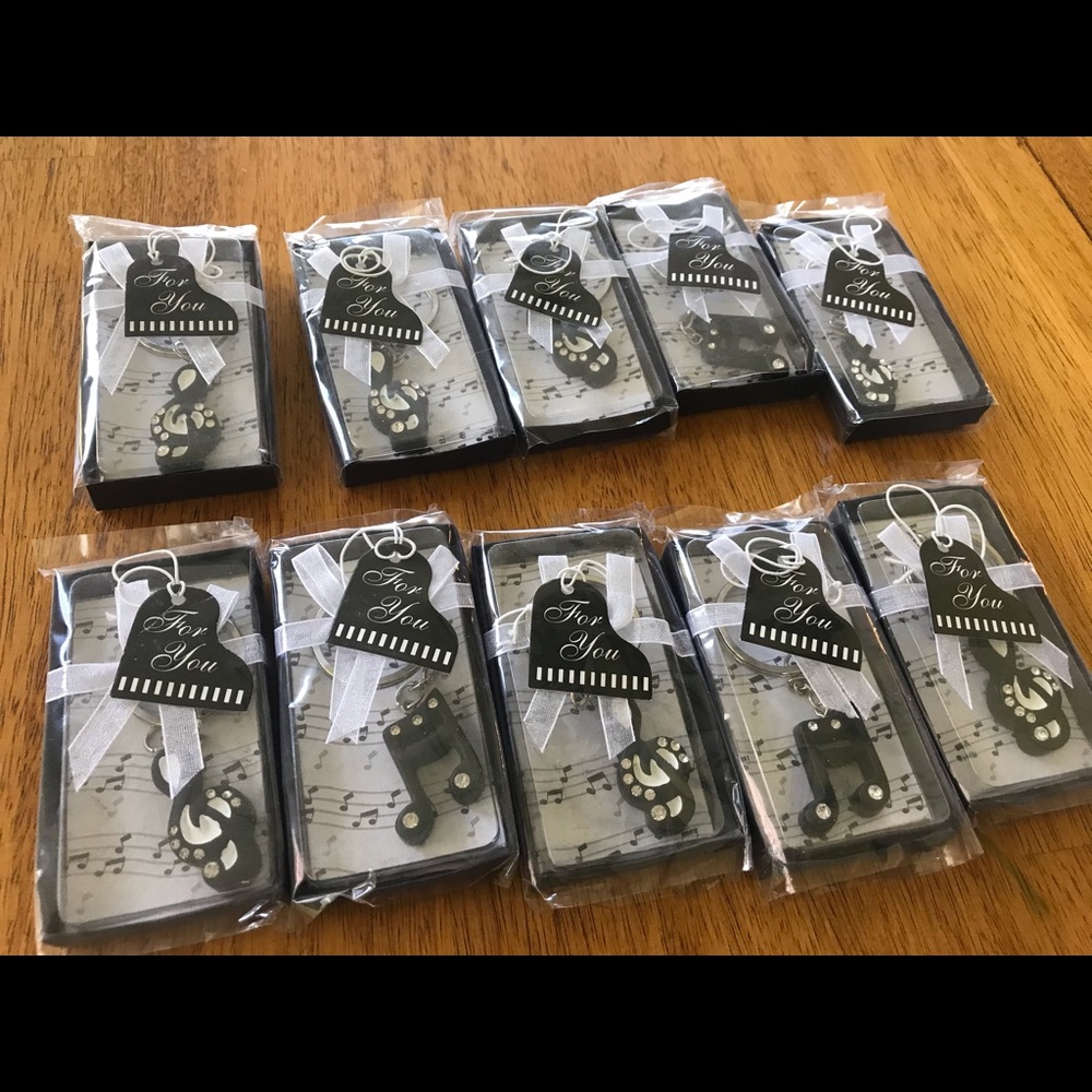 Set of Ten Music Keychains